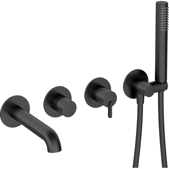 BATERIA WANNOWA 4-OTWOROWA PODTYNKOWA STAŁA NERO SILIA BQS N18P