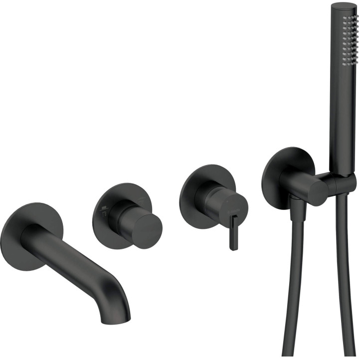 BATERIA WANNOWA 4-OTWOROWA PODTYNKOWA STAŁA NERO SILIA BQS N18P