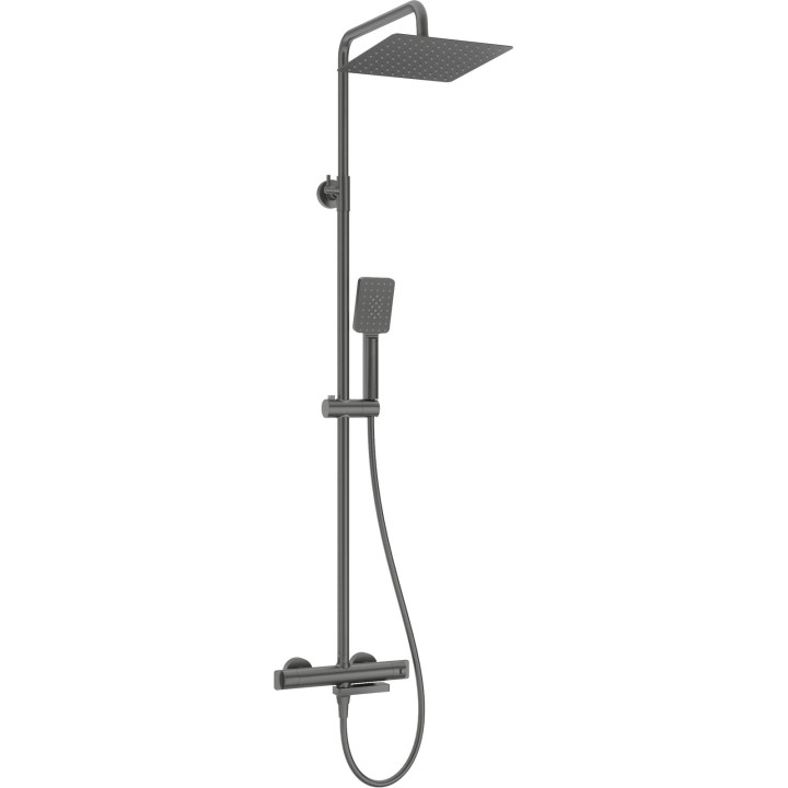 Deszczownica z baterią wannową termostatyczną składana titanium Therm NAC D1HT