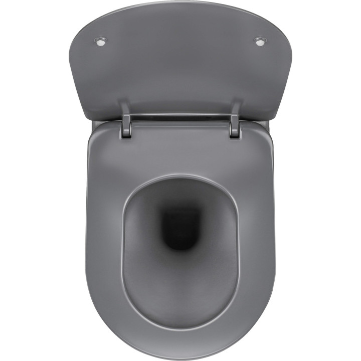 MISKA WC Z DESKĄ BEZKOŁNIERZOWA ANTRACYT, TITANIUM ANTRACYT, TITANIUM CDEDDZPW