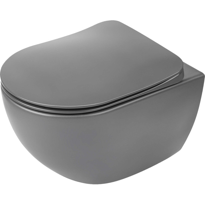MISKA WC Z DESKĄ BEZKOŁNIERZOWA ANTRACYT, TITANIUM ANTRACYT, TITANIUM CDEDDZPW