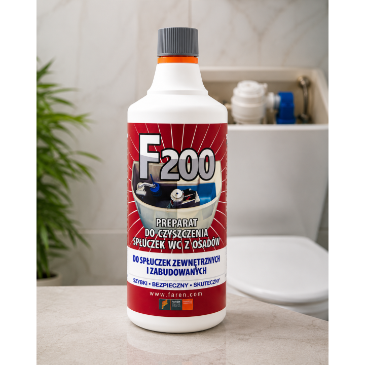 PŁYN F200 1L DO ODKAMIENIANIA SPŁUCZEK W WC FAREN