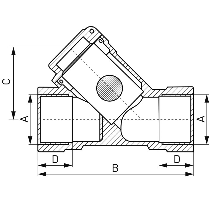 FILTR SIATKOWY DO GAZU DN15, RP1/2, TYP G41