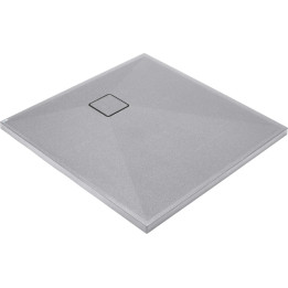 BRODZIK GRANITOWY KWADRATOWY 90X90 CM SZARY METALIK KQR S41B