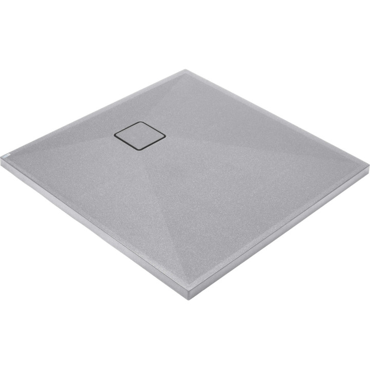 BRODZIK GRANITOWY KWADRATOWY 90X90 CM SZARY METALIK KQR S41B