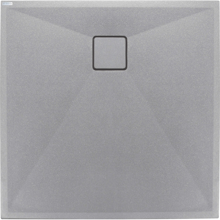 BRODZIK GRANITOWY KWADRATOWY 90X90 CM SZARY METALIK KQR S41B
