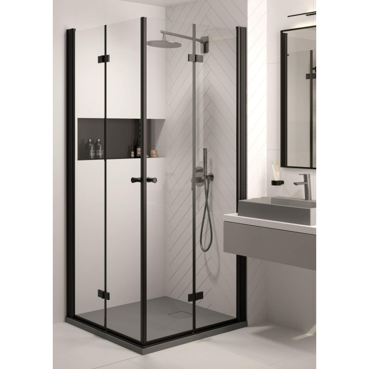 BRODZIK GRANITOWY PROSTOKĄTNY 100X90 CM SZARY METALIK KQR S45B