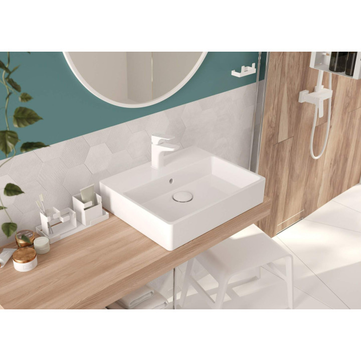 KOREK DO UMYWALKI LUB BIDETU Z TULEJĄ - CERAMICZNY BIAŁY NHC C10U
