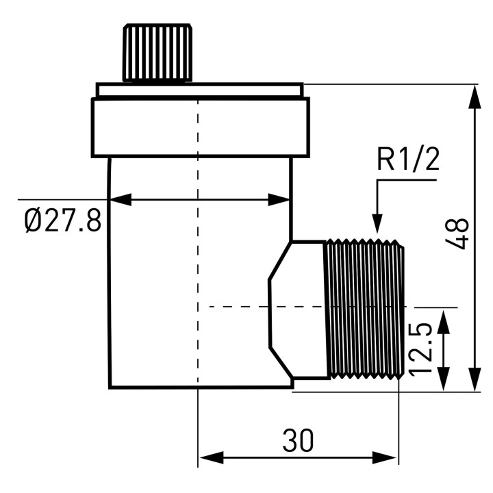 ODPOWIETRZNIK AUTOMATYCZNY 1-2" KĄTOWY, NIKLOWANY