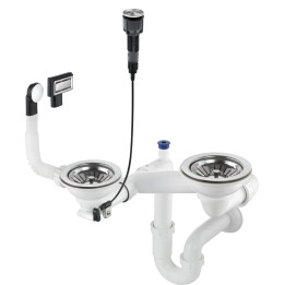 SYFON DO ZLEWOZMYWAKA GRANITOWEGO 1.5- I 2-KOMOROWEGO - SPACE-SAvER STAL ZXY 9983