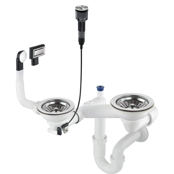 SYFON DO ZLEWOZMYWAKA GRANITOWEGO 1.5- I 2-KOMOROWEGO - SPACE-SAvER STAL ZXY 9983