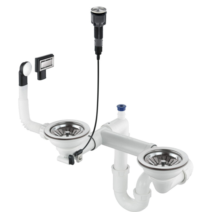 SYFON DO ZLEWOZMYWAKA GRANITOWEGO 1.5- I 2-KOMOROWEGO - SPACE-SAvER STAL ZXY 9983