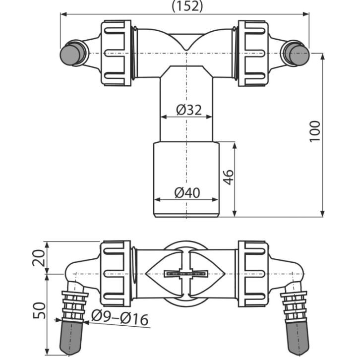 PODWÓJNE KOLANO G1"/8-16Z ZAWOREM, DN40
