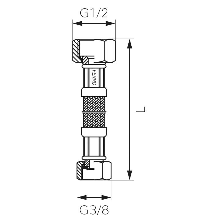 WĄŻ PRZYŁĄCZENIOWY L-100 CM 1-2" X 3-8"