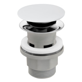 ZAWÓR SPUSTOWY Z PRZELEWEM, CLICK-CLACK, 5/4", PP, CERAMICZNY BIAŁY
