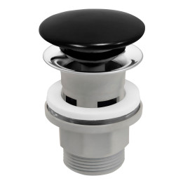 ZAWÓR SPUSTOWY Z PRZELEWEM, CLICK-CLACK, 5/4", PP, CERAMICZNY CZARNY