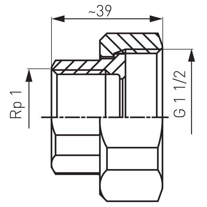 PÓŁŚRUBUNKI DO POMPY 1 1-2"X1" ŻELIWNE KPL. (2SZT)