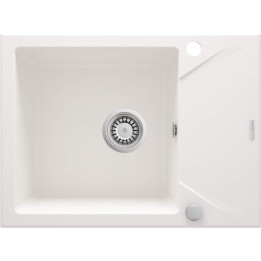 ZLEWOZMYWAK GRANITOWY 1-KOMOROWY Z OCIEKACZEM ALABASTER STAL ZQJ A11A