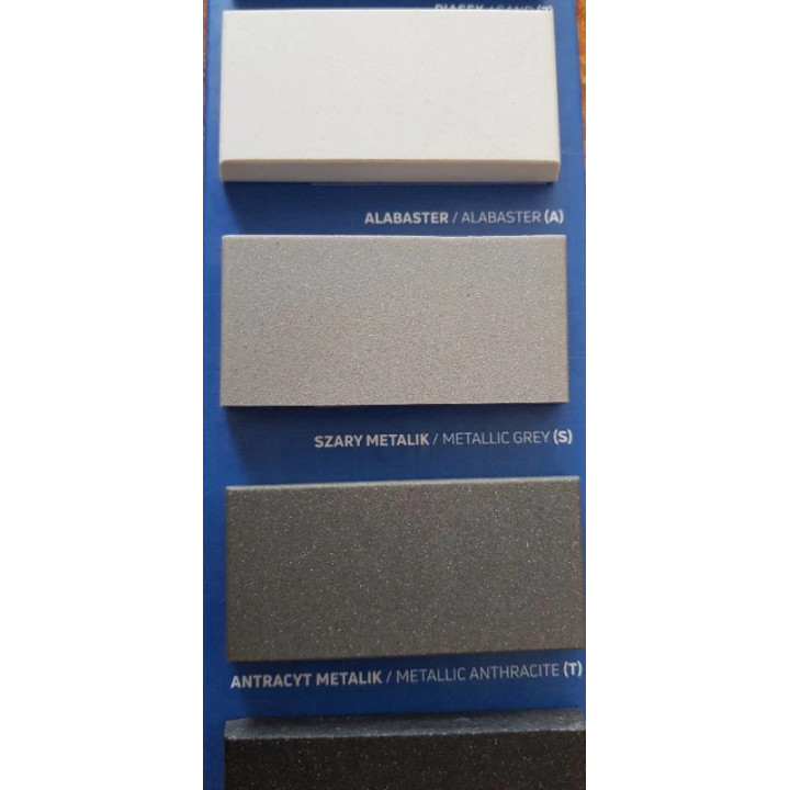 ZLEWOZMYWAK GRANITOWY 1-KOMOROWY Z OCIEKACZEM ALABASTER STAL ZQJ A11A