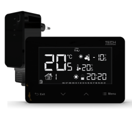 BEZPRZEWODOWY REGULATOR POKOJOWY DWUSTANOWY(PANEL PRZEDNI ZE SZKŁA) ST-293 v2 CZARNY