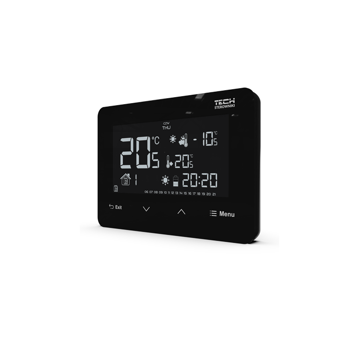 BEZPRZEWODOWY REGULATOR POKOJOWY DWUSTANOWY(PANEL PRZEDNI ZE SZKŁA) ST-293 v2 CZARNY