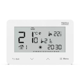 PRZEWODOWY ZASILANY 230V REGULATOR POKOJOWY DWUSTANOWY (PANEL PRZEDNI ZE SZKŁA) ST-293Z v3 BIAŁY
