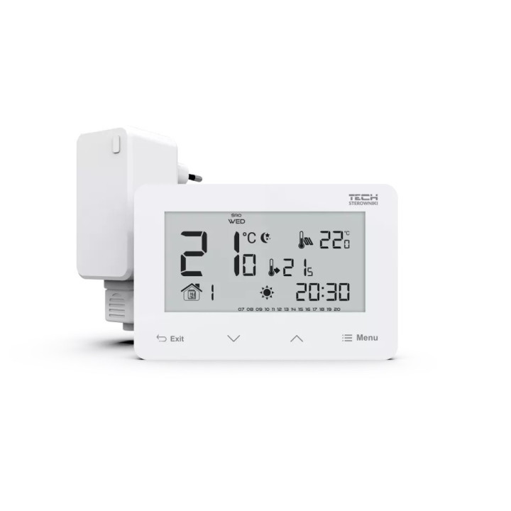 BEZPRZEWODOWY REGULATOR POKOJOWY DWUSTANOWY (PANEL PRZEDNI ZE SZKŁA) ST-293Z v2 BIAŁY