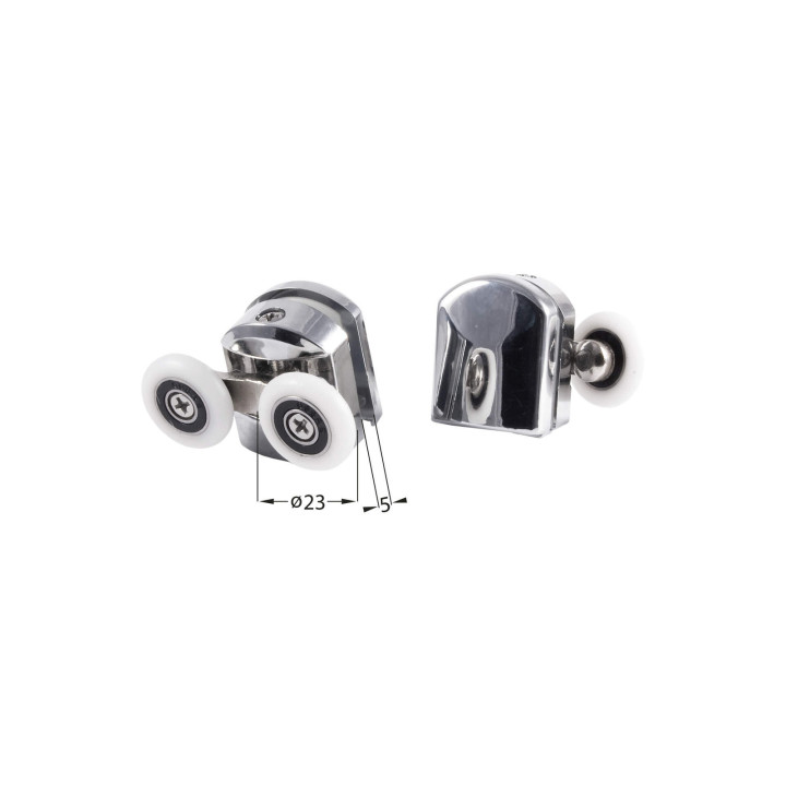 ROLKI GÓRNE PODWÓJNE DO SZYB 5 MM - FI 23 MM XKCJ1RU04