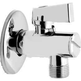 ZAWÓR KULOWY KĄTOWY Z METALOWYM UCHWYTEM, Z ROZETĄ, Z FILTREM 1-2" X 1-2"