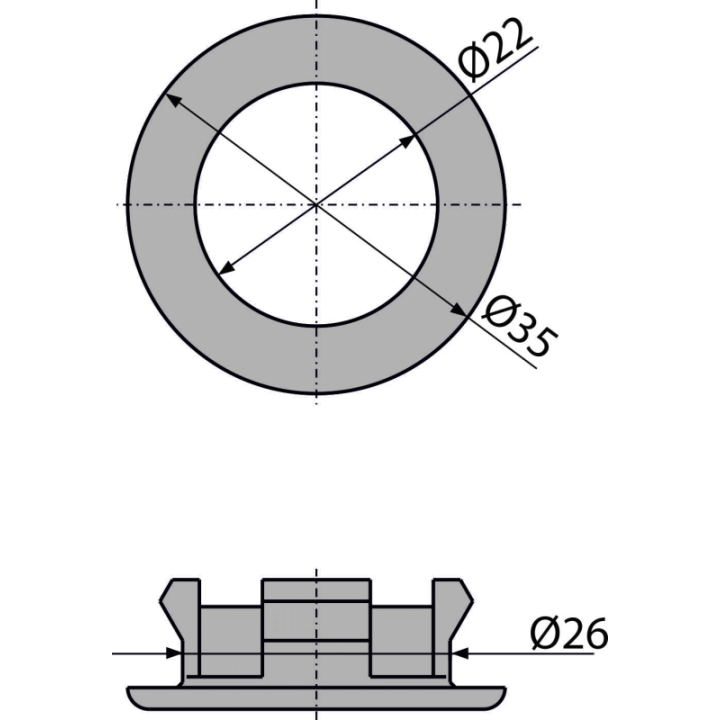 ROZETKA OTWORU PRZELEWOWEGO UMYWALKI DN35