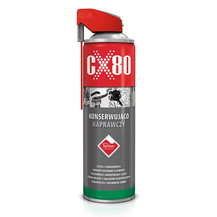 CX80 PŁYN KONSERWUJĄCO-NAPRAWCZY TEFLON SPRAY 500 ML – MULTIFUNKCYJNY ŚRODEK
