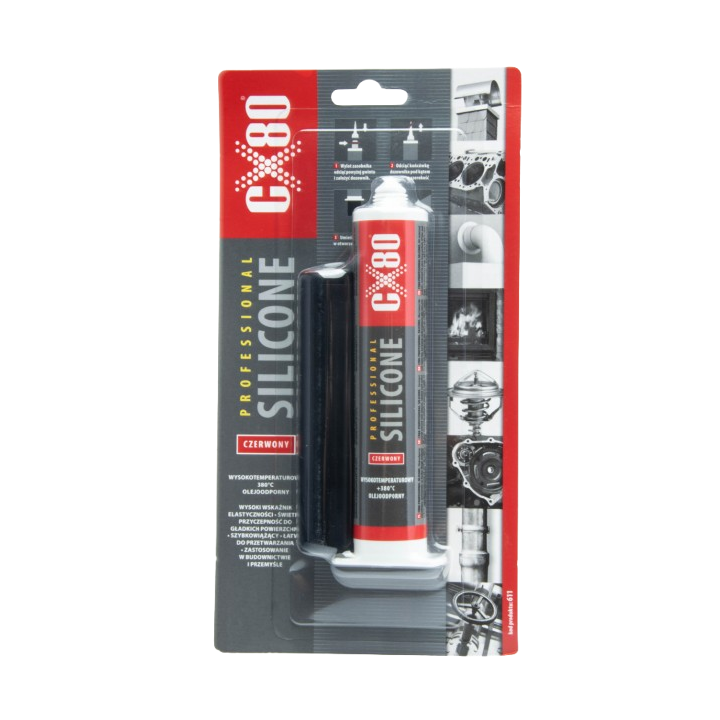 CX80 SILIKON PROFESSIONAL 80ML STRZYKAWKA USZCZELNIACZ WYSOKOTEMPERATUROWY