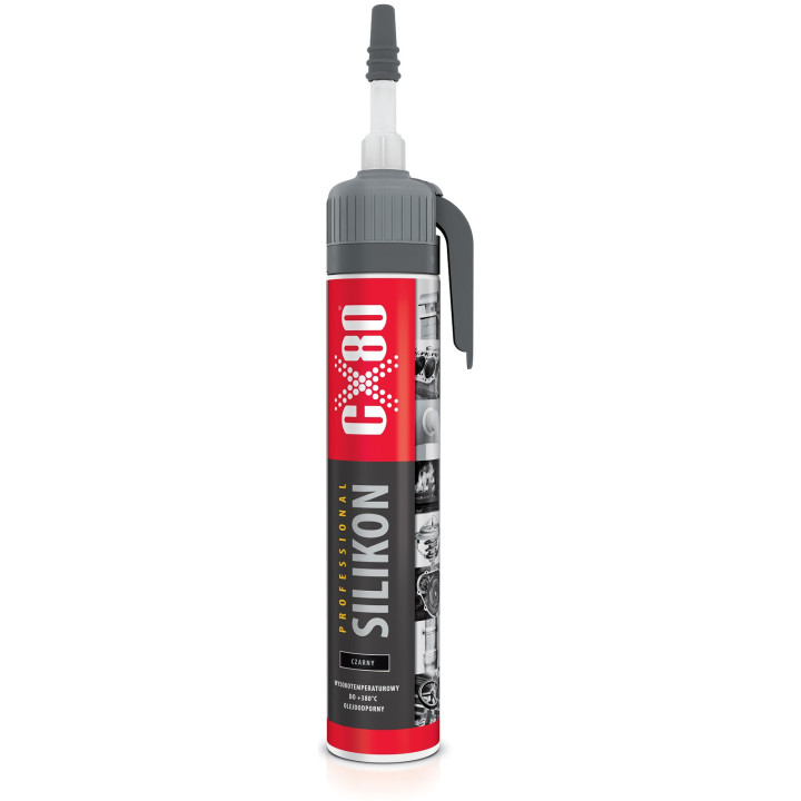 CX80 SILIKON PROFESSIONAL 210G PREMIUM WYSOKOTEMPERATUROWY - CZARNY USZCZELNIACZ termoODPORNY