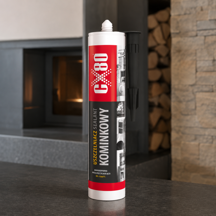 CX80 USZCZELNIACZ KOMINKOWY 300ML OGNIOODPORNA MASA NA WYSOKIE TEMPERATURY PREMIUM