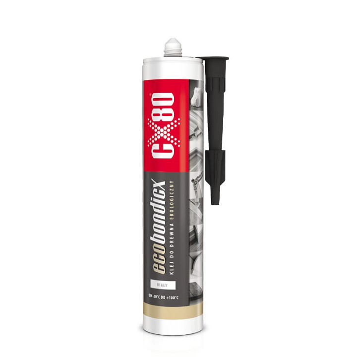 CX80 ECOBONDICX 300ML KLEJ DO DREWNA BIAŁY EKOLOGICZNY MOCNY MONTAŻ
