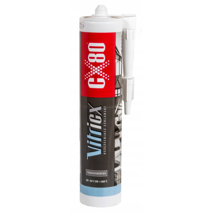 CX80 VITRICX USZCZELNIACZ SZKLARSKI 300ML PRZEZROCZYSTY TRWAŁE USZCZELNIENIE