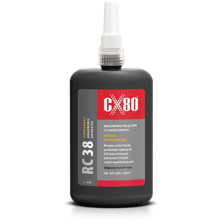 CX80 RC38 KLEJ ANAEROBOWY 250ML ZIELONY DO ŁOŻYSK I PIERŚCIENI PRZEMYSŁOWY