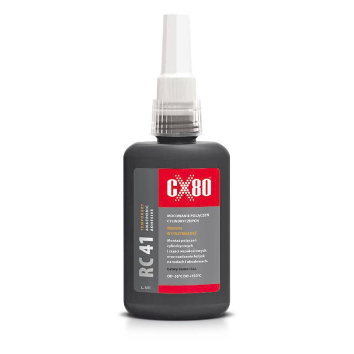 CX80 RC41 KLEJ ANAEROBOWY 50ML DO CZĘŚCI WALCOWATYCH - MOCNO ŁĄCZĄCY