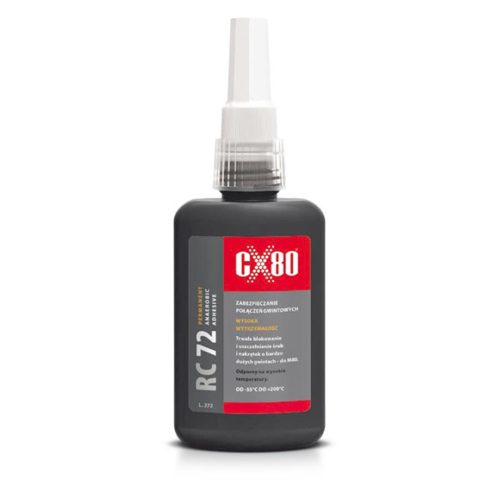 CX80 RC72 50ML CZERWONY - KLEJ ANAEROBOWY DO GWINTÓW METALOWYCH PREMIUM