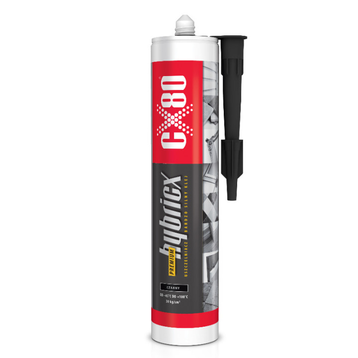 CX80 HYBRICX CZARNY 290ML - PROFESJONALNY KLEJ HYBRYDOWY O WYSOKIEJ MOCY