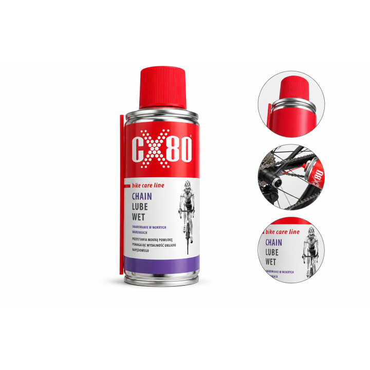 CX80 BIKE CHAIN LUBE WET 150ML - MOKRY SMAR - WYDAJNOŚĆ I OCHRONA łańcucha