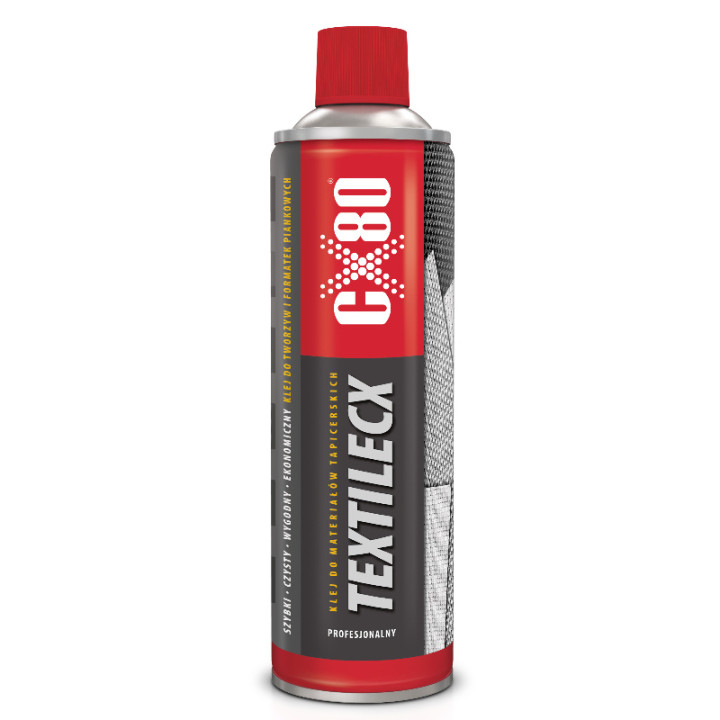 CX80 TEXTILECX KLEJ DO TAPICERKI 500ML - MOCNY KLEJ AEROSOL TAPICERSKI