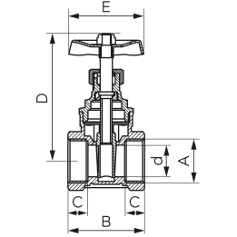 Zawór zasuwany GW-GW, 2 1/2"