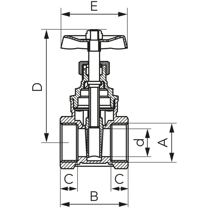 Zawór zasuwany GW-GW, 4"