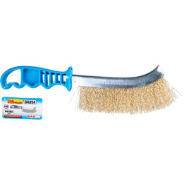 SZCZOTKA DRUCIANA MOSIĄDZ 240MM, PLASTIKOWA RĄCZKA