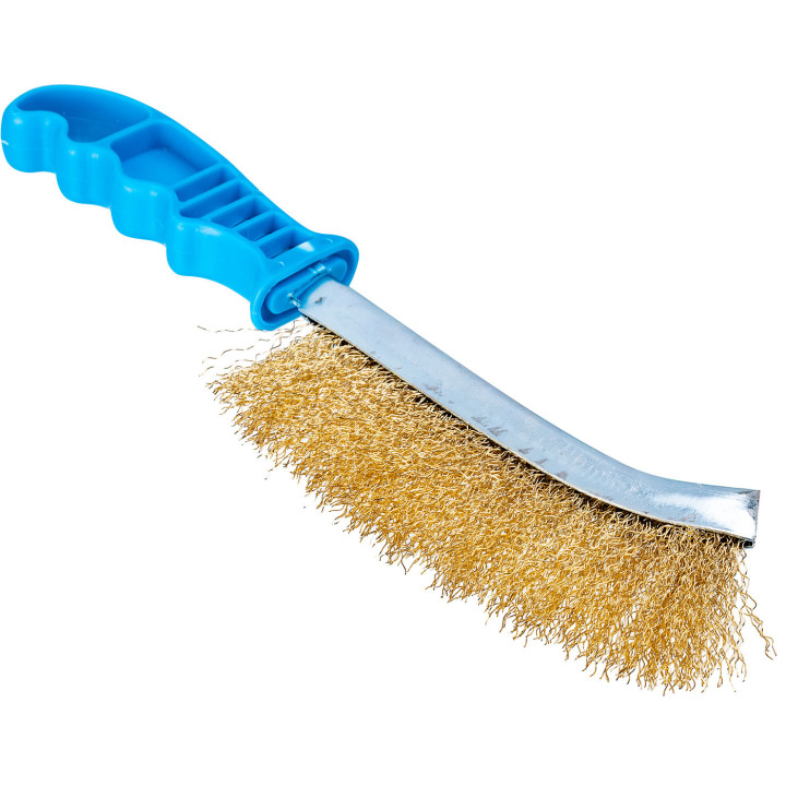 SZCZOTKA DRUCIANA MOSIĄDZ 240MM, PLASTIKOWA RĄCZKA