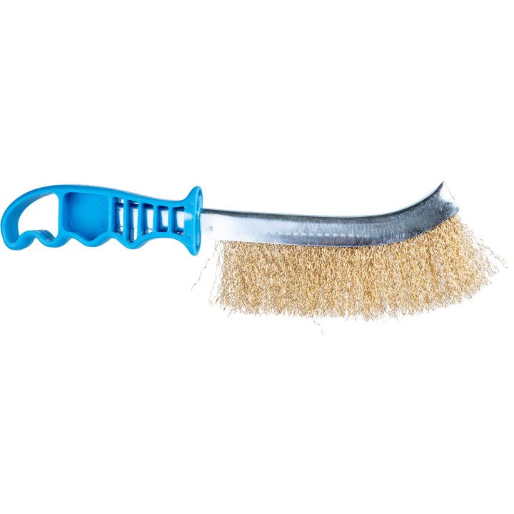 SZCZOTKA DRUCIANA MOSIĄDZ 240MM, PLASTIKOWA RĄCZKA