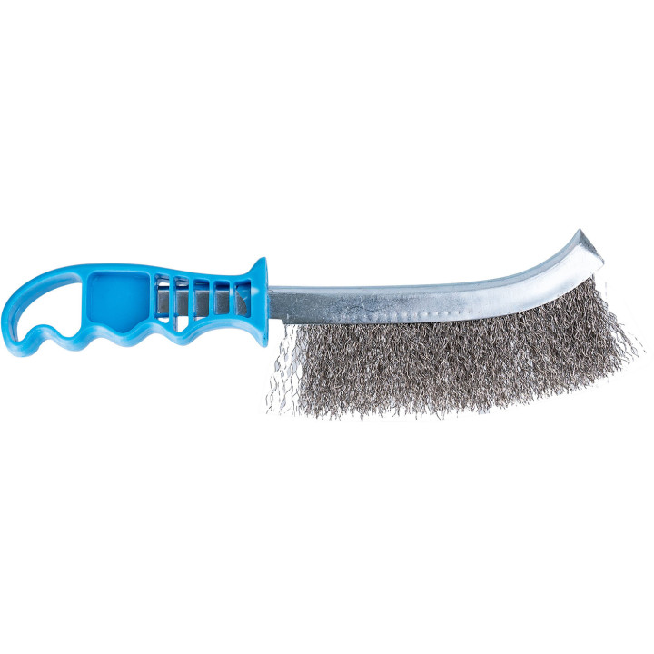 SZCZOTKA DRUCIANA STAL NIERDZEWNA 240MM, PLASTIKOWA RĄCZKA