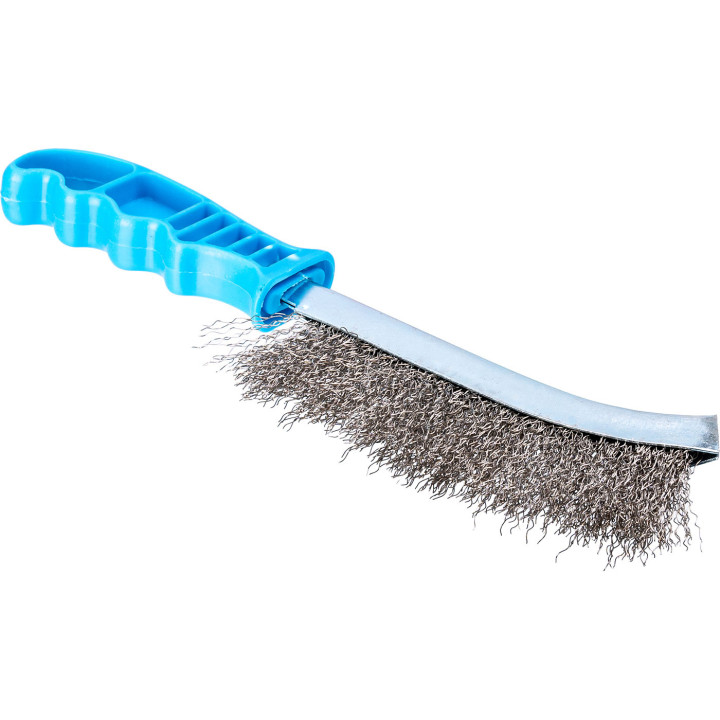 SZCZOTKA DRUCIANA STAL NIERDZEWNA 240MM, PLASTIKOWA RĄCZKA