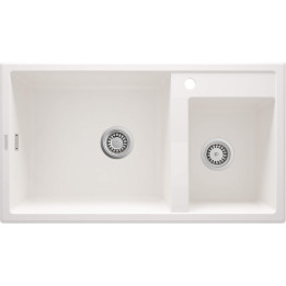 Zlewozmywak granitowy 2-komorowy alabaster stal ZQE A20B